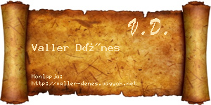 Valler Dénes névjegykártya